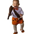thumbnail image 6 of FEIFLY Halloween Kids Toddler Caveman Halloween Dog Bones Historical Caveboys Party Romper Strap Shorts Hats Outfits Sets Birthday Child Clothes Sets, 6 of 9