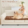 thumbnail image 2 of SANMADROLA Waterproof Couch Cover for Dogs Washable, Non-Slip Fuzzy Loveseat Slipcovers, Thick Soft Dog Bed Mat for 2 Cushion Sofa Pet Friendly Furniture Protector, Brown, 28" x 71", 2 of 10