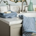 thumbnail image 3 of TOWN & COUNTRY EVERYDAY 4-Piece Textured Windowpane Washcloth Set, 13"x13", 100% Cotton, Plush & Absorbent 550GSM, Blue, 3 of 8