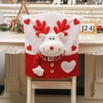 thumbnail image 2 of Christmas Chair Cover, 3D Santa Doll Fabric Slipcover for Dining Table and Stool Backrest, Stretch Washable Holiday Decor 18.5x20.5in, Festive Home Party Accessory, 2 of 3