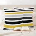 thumbnail image 3 of Yellow Black Stripe Outdoor Waterproof Pillow Covers, Modern Abstract Art Coarse Striped Decorative Square Throw Pillowcase Sofa Cushion Sham for Patio/Couch/Chair, 24"x24" 2 Pack, 3 of 8