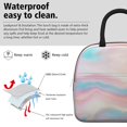 thumbnail image 2 of Insulated Lunch Bag for Women, Floral Print Oxford Fabric Lunch Box, Leakproof Thermal Cooler Tote for Work, School & Picnic, Turquoise Marble Pattern, 2 of 5