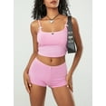 thumbnail image 2 of FEORJGP Women's Summer Clothes Sleeveless Camisole Cropped Vest Mini Bow Contrast Trim Cami Tops with Shorts Set Ladies Casual Cute 2Pcs Outfits Streetwear, 2 of 9