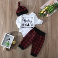 thumbnail image 3 of Newborn Baby Kids Boy Girl Baby Bear Romper Tops Jumpsuit Red Plaid Pants Fashion Clothes Outfits, 3 of 8