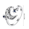 thumbnail image 5 of PONPRNGY Silver Ring Moon Star Open Adjustable Rings for Women Copper Ring Star and Moon Rings Statement Jewelry Valentine's Day Gift, 5 of 5