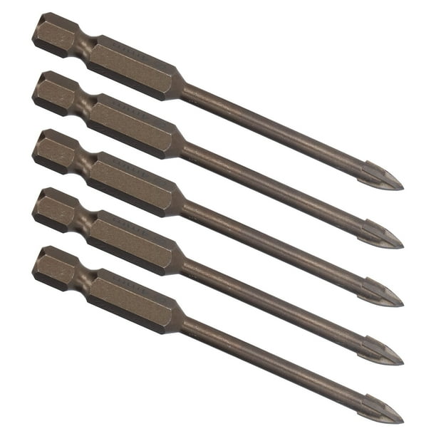 Brocas, 5 piezas Broca cruzada Broca cruzada con vástago hexagonal Herramientas Han Tecnología de vanguardia