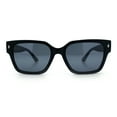 thumbnail image 6 of Mens Gentlemanly Urban Hipster Horn Rim Rectangle Plastic Sunglasses Matte Black, 6 of 8