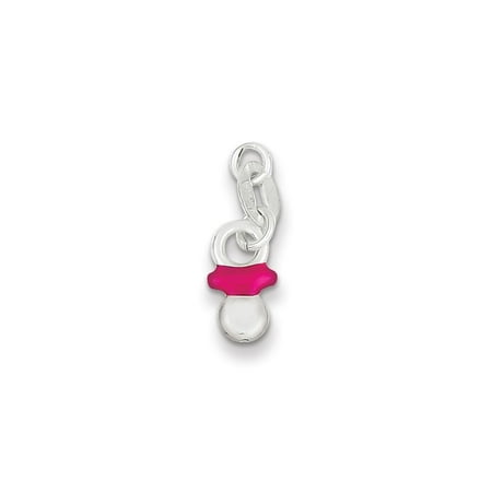 Pacifier Charm Jewelry - Sterling Silver Enameled Pacifier Charm