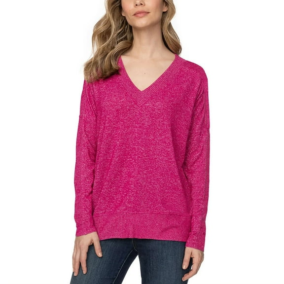 Buffalo David Bitton Women's Super Soft V-Neck Cozy Top XXL Raspberry Mix
