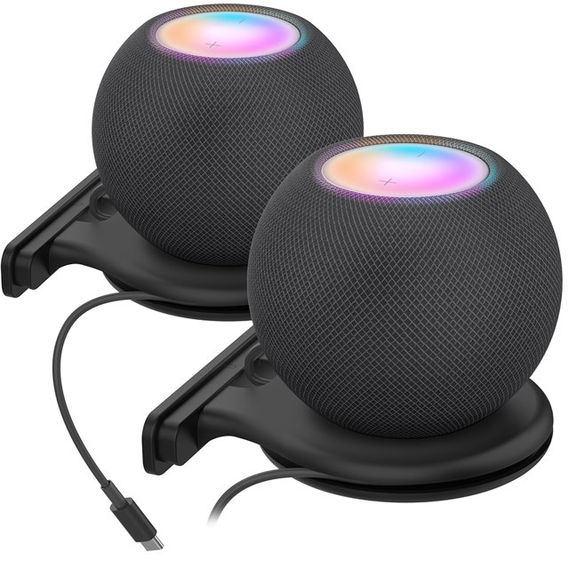Soporte De Altavoz Inteligente 2 soportes de montaje en pared para HomePod Mini Smart Speaker Holder (negro)