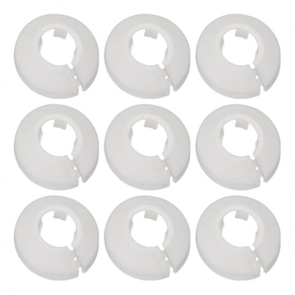 10-PACK Pipe Cover Decoration, 20 mm PP Plastic Escutcheon Water Pipe Drain Line Cover White