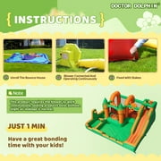 Doctor Dolphin Water Slide Inflatable Bounce House Kid Toddler Bouncer with Blower Large Water Park Waterslide for Wet and Dry