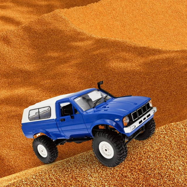 BELOVING 1/16 180 Motor with Functional Headlight RC Car Model for Kids Boys Children Blue