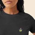 thumbnail image 5 of Dalix Sorcerer Frog Embroidered Cotton Relaxed Short Sleeve Tee T Shirt Womens in Dark Gray M Medium, 5 of 5