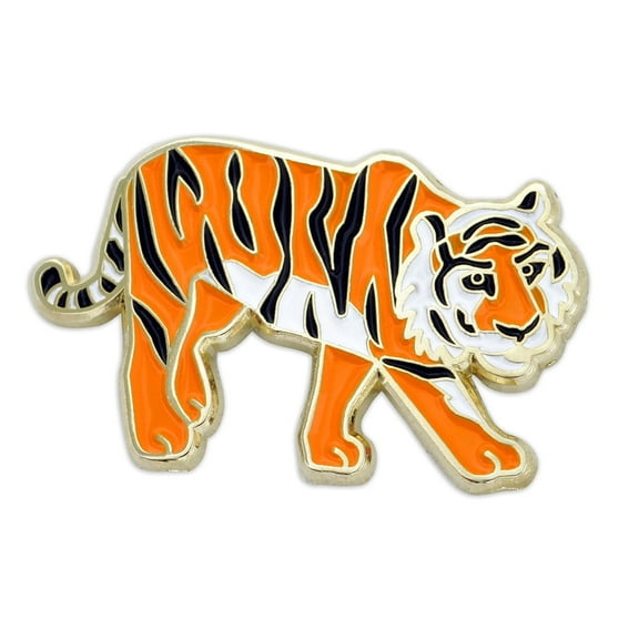 PinMart Tiger Enamel Gold Plated Lapel Pin - 5 Pack