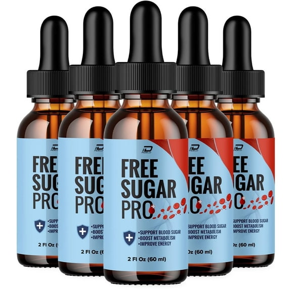 (5 Pack) Free Sugar Pro Drops Natural Liquid Supplement, Free Sugar Pro Tincture Bottle Extra Strength Advanced Health Support Women Men, Free Sugar Pro Formula Liquid  Reviews (5 Month Supply)
