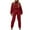 Wine, variant on Timegard Sweatsuits for Women 2pc Outfits Oversized Turtle Neck Drawstring Cropped Sweatshirt Straight Leg Pant Sports Sets
