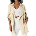 thumbnail image 2 of Sevevn Winter Coats for Winter Women Fashion Solid Color Long Sleeve Turn-Down Cardigan Pockets Loose Casual Outwear Sales Today Clearance, 2 of 8