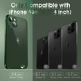 thumbnail image 2 of Crystal Clear Case for iPhone 13 Mini, [Not Yellowing] [Camera Protection] [Military Grade Drop Tested] Transparent Shockproof Protective Phone Case Soft Silicone Slim Cover, 5.4", Deep Green, 2 of 17