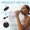 thumbnail image 4 of Funda para botella de agua de neopreno Uxcell con correa, bolsa portabotellas de vidrio aislada de 12 oz, funda para botella de bebida colapsable con diseño de cuadrícula de diamante, negra, 4 of 7
