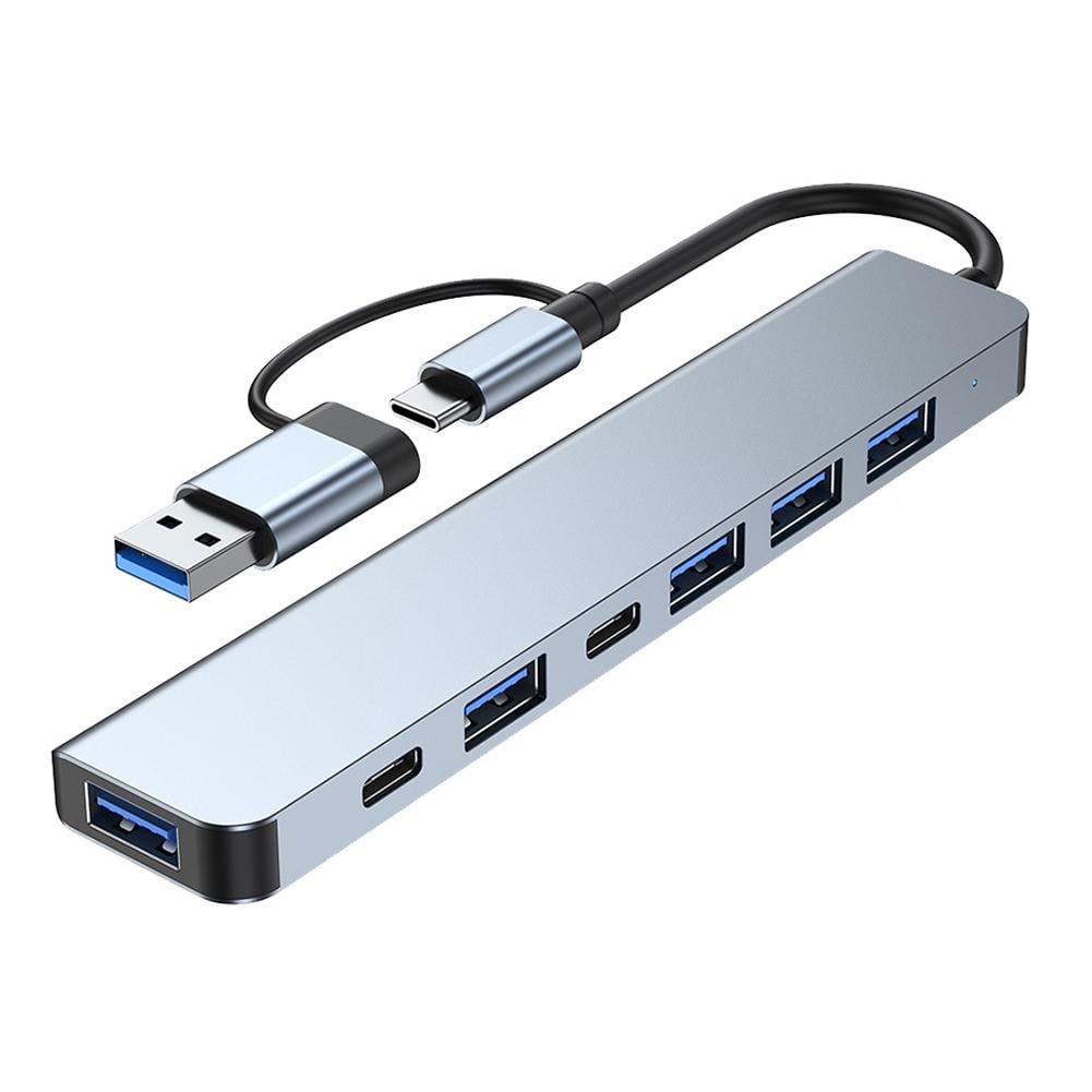 PULMCheerger Multiport USB Hub 3.0, Multi USB Splitter with USB C Ports for PC Laptop Computer