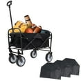 thumbnail image 2 of E-Western Minimeetall Multi Use Foldable Wagon Cart with 3 Pcs Plastic Liner Bag for Camping Garden Beach Heavy Duty Utility Cart Black, 2 of 9