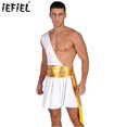 thumbnail image 2 of Traje de cosplay de gladiador de dios griego antiguo para hombre, vestido con volantes, vestidos con cinturón fruncido metálico, disfraz de caballero guerrero de Halloween, 2 of 5