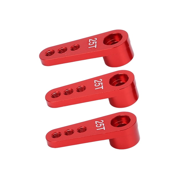 25T Aluminum Servo Horns, RC Servo Horns Precise Design Easy Install Decorative For 1/8 1/10 RC Car Red