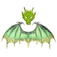 thumbnail image 3 of Máscara de dinosaurio, conjuntos de alas, accesorios de mascarada, disfraz de dragón para adultos Verde, 3 of 9