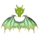 thumbnail image 3 of Disfraz de dragón para adultos Máscara de dinosaurio Juegos Accesorios con correa elástica Ala de dinosaurio Disfraces para fiestas Favores Es Verde Yinane Disfraz de juego de simulación, 3 of 8