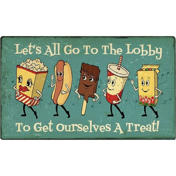 ZMKDLL Nostalgic Film Movie Cinema Theater Snack Bar Tin Sign Unique Game Room Metal Sign Outdoor Indoor Wall Panel Retro Vintage Mural Size 20x30 cm Poster