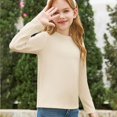 thumbnail image 6 of Coerni Toddler Baby Girls Long Sleeve Shirts Soft Cotton Long-Sleeve T-Shirts Tagless Basic Tees for Teen Girls Youth 5-14 Years, 6 of 7