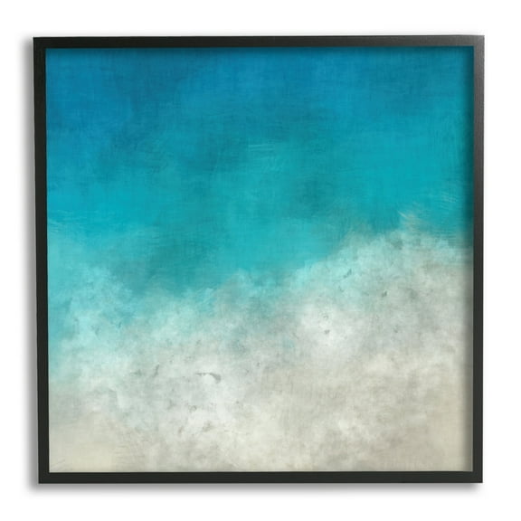 Stupell Industries Aerial Ocean Shoreline View Sea Water Foam Painting Black Framed Art Print Wall Art, Design by Alpenglow Workshop