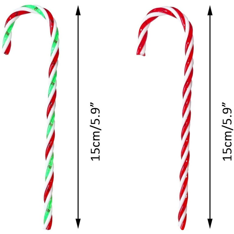 Christmas Acrylic Candy Canes 24 Pieces Twisted Plastic Candy