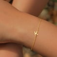 thumbnail image 2 of Turandoss Initial Bracelets for Women Girls Jewelry Gifts 18K-Gold-Plated Letter K Initial Bracelet Dainty Bracelets for Women Personalized Initial Bracelets for Women Girls Bridesmaids Jewelry, 2 of 8