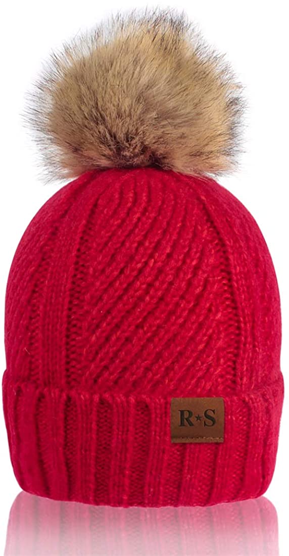 Winter Womens Cable Knit Beanie Chunky 
