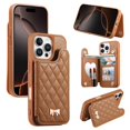 thumbnail image 1 of FOXDOCK Wallet Case for iPhone 15 Pro Max with Card Holder & Mirror, Shockproof Adjustable Stand Phone Cover, 1 of 6