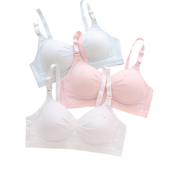 LYMAYTER Teens Girls Training Bras Soft Wireless Light Padded Bralette Comfortable Everyday Wear 11-16Y