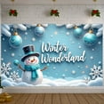 thumbnail image 5 of Blue Theme Winter Banner Snowman Design Wonderland Banner Snowflake Pattern Winter Snowman Banner for Winter Party Christmas Celebration Holiday Decoration, 5 of 9