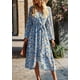 thumbnail image 3 of Vestido Maxi Bohemio Floral Azul de Manga Larga PRETTYGARDEN - Talla S, 3 of 7