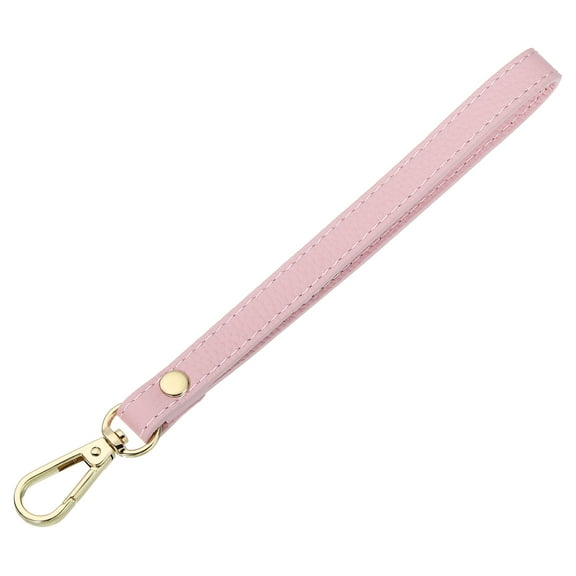 Uxcell Leather Wristlet Strap for Purse, Clutch, Wallet, Keychain Bag DIY (Pink Leather, Gold Clasp)