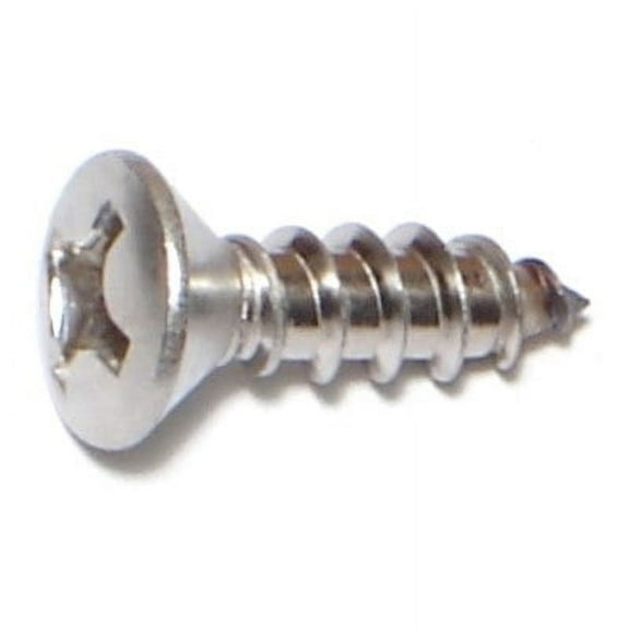 #12 x 3/4" 18-8 Stainless Steel Phillips Oval Head Sheet Metal Screws SMSOSS-182