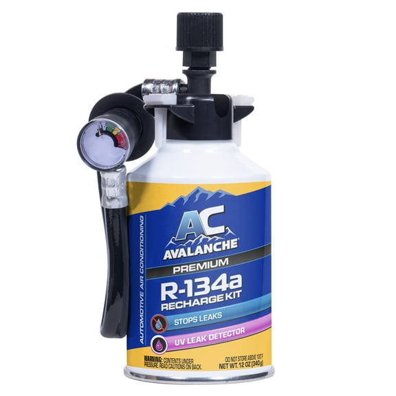 AC Avalanche 12oz. R134a Automotive Refrigerant Kit w/Analog Gauge