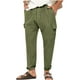 thumbnail image 2 of Pantalones largos de algodón y lino para hombre con cintura elástica y cordón ajustable, pantalones casuales de uso diario, pantalones deportivos, pantalones para hombre, 2 of 7