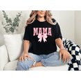 thumbnail image 2 of Comfort Colors Mama Shirt Coquette Bow Floral Varsity Mothers Day Gift Tee, 2 of 6