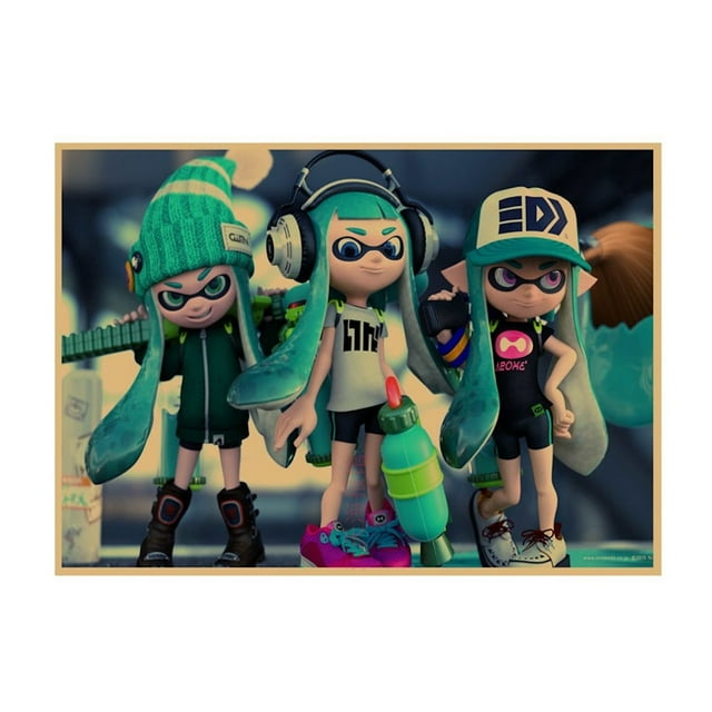 Póster decorativo de pared con diseño de anime de Splatoons, 29,7 x 42 cm