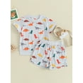 thumbnail image 2 of Bslissey Little Boys Casual Shorts Sets 1T 2T 3T 4T 5T 6T Dinosaur Print Short Sleeve T-shirt Tops with Drawstring Shorts 2Pcs Outfits Toddler Kids Cute Summer Clothes, 2 of 9