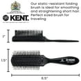 thumbnail image 2 of Kent AS Anti Static Hair Brush Travel Brush Small Hair Brush for Smoothing, Straightening, and Curling Medium or Long Hair. Mini Hairbrush Anti Static for Hair Frizz Free Brush Made in England, 2 of 12