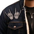 thumbnail image 4 of Pair Skeleton Devil Horns Jacket Vest Backpack Patch Embroidered Applique Rock Metal Clothing Accessory, 4 of 4