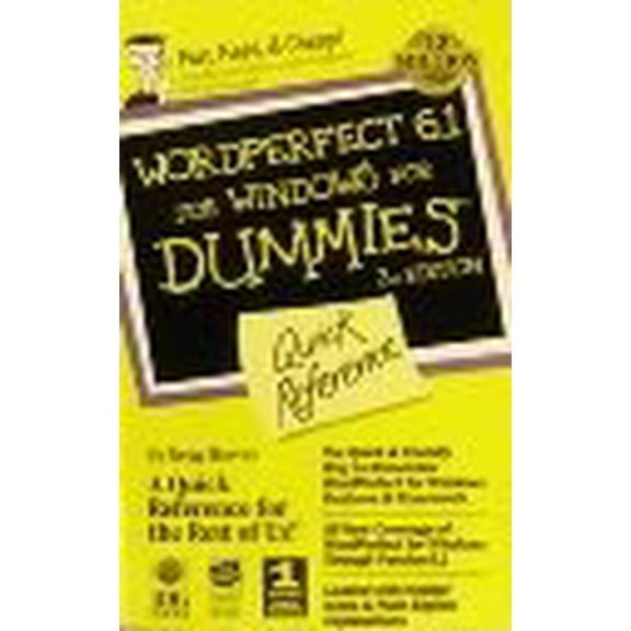Pre-Owned Wordperfect 6.1 for Windows for Dummies: Quick Reference (Paperback) 1568849664 9781568849669